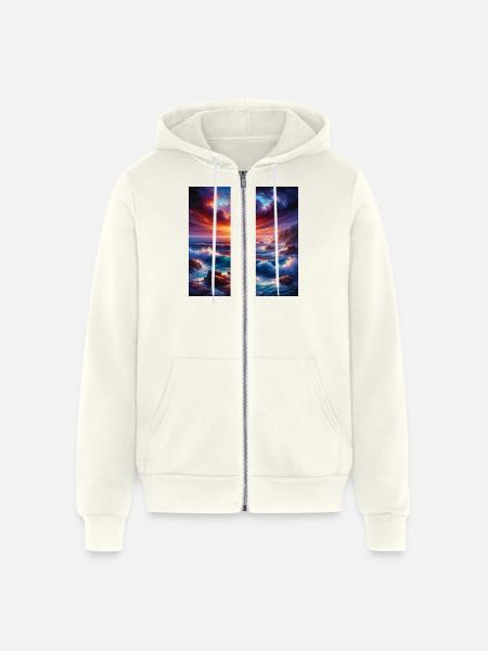 Sunset Serenity - Unisex Full Zip Hoodie - vintage white