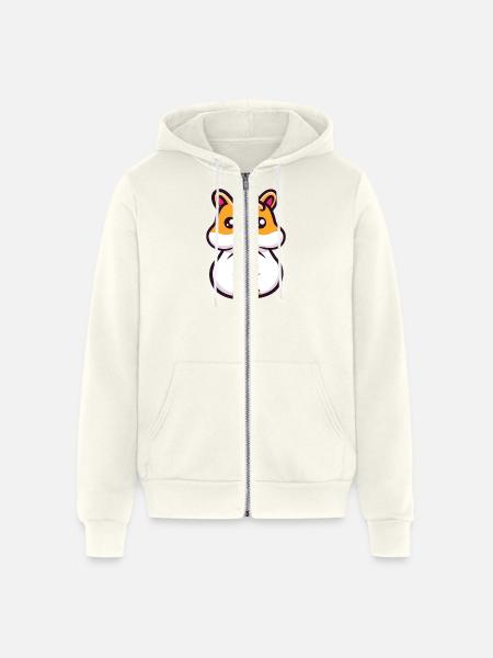 Hamster and seed - Unisex Full Zip Hoodie - vintage white