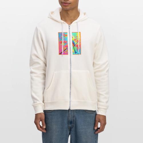 Feathered Palette: colorful Bird Painting - Unisex Full Zip Hoodie