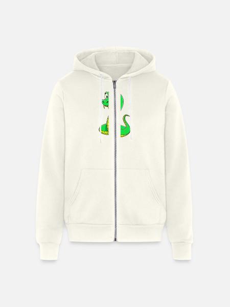 Disgusted Serpent: A Snaky Expression - Unisex Full Zip Hoodie - vintage white