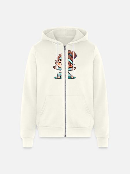 Happy Little Yogi - Unisex Full Zip Hoodie - vintage white