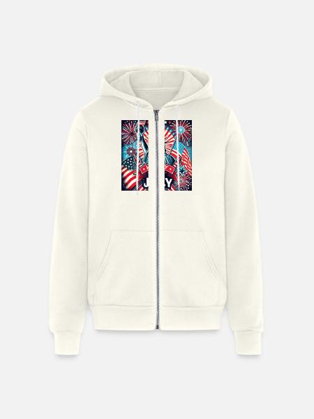 July 4th - Unisex Full Zip Hoodie - vintage white