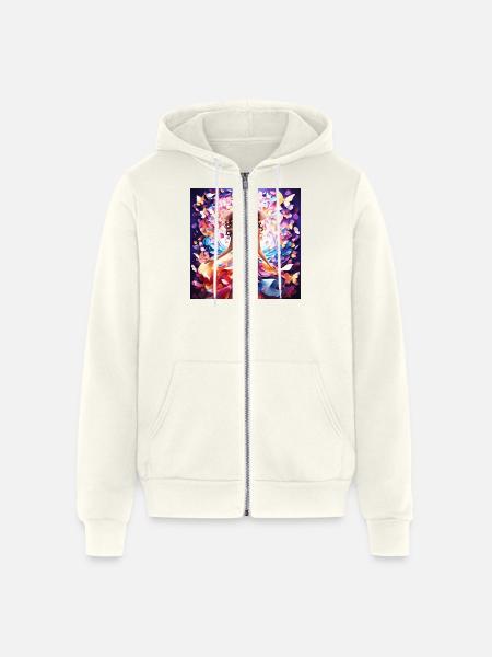 Cute girl - Unisex Full Zip Hoodie - vintage white