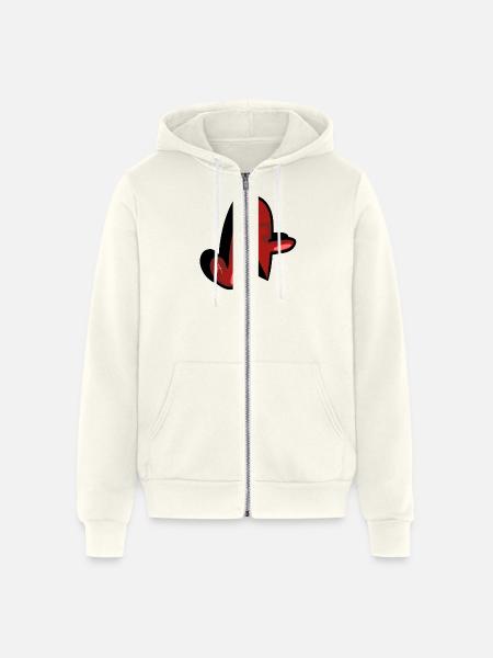 A (Red Camo) - Unisex Full Zip Hoodie - vintage white