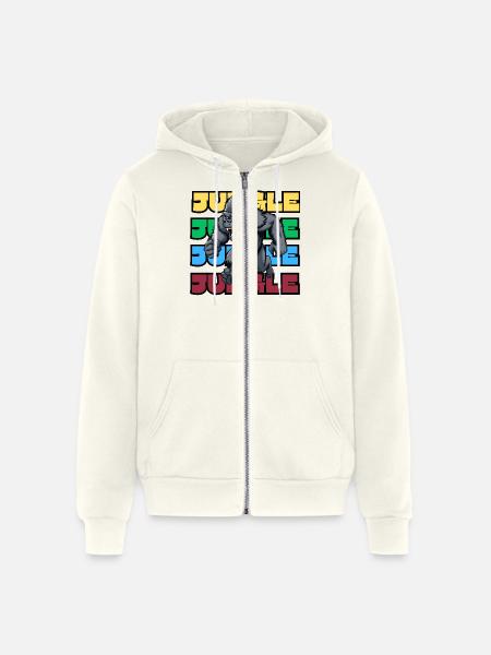 JUNGLE GORILLA - Unisex Full Zip Hoodie - vintage white