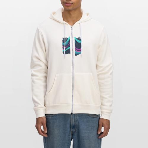Abstract Wavy Ocean Pattern - Unisex Full Zip Hoodie