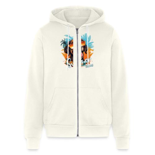 Funny Dog: Summer Vibes - Unisex Full Zip Hoodie