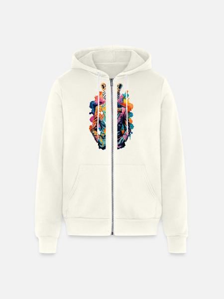 Cheetah in suit - Unisex Full Zip Hoodie - vintage white