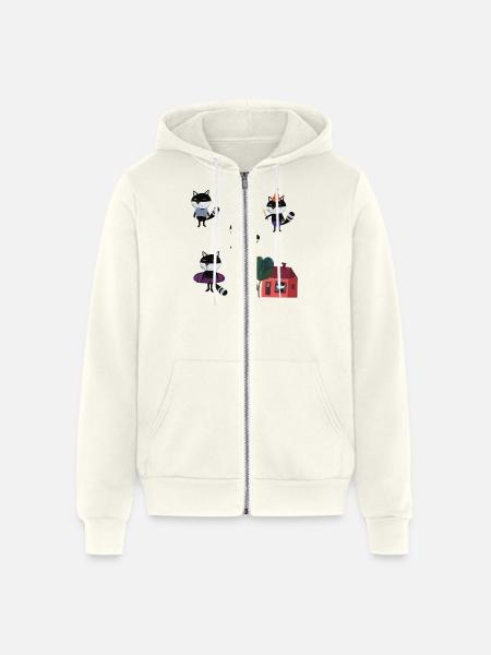 Funny Cats - Unisex Full Zip Hoodie - vintage white