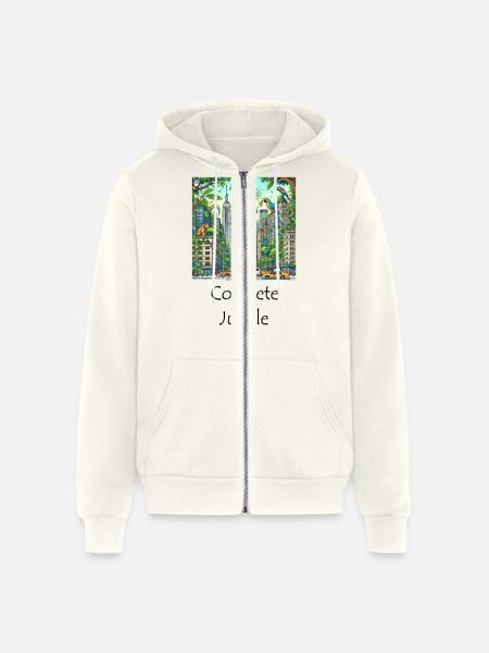 Concrete Jungle - Unisex Full Zip Hoodie - vintage white