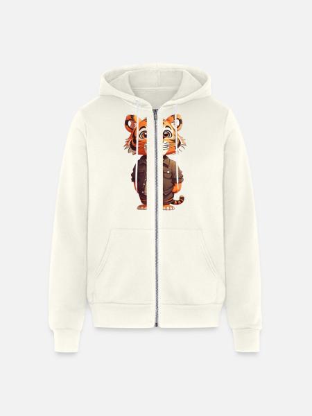 TIGER KING - Unisex Full Zip Hoodie - vintage white