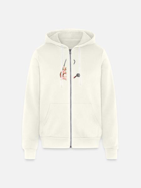 Stethoscope Floral Sticker - Unisex Full Zip Hoodie - vintage white