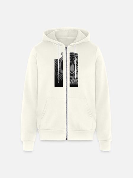 Tiger - Unisex Full Zip Hoodie - vintage white