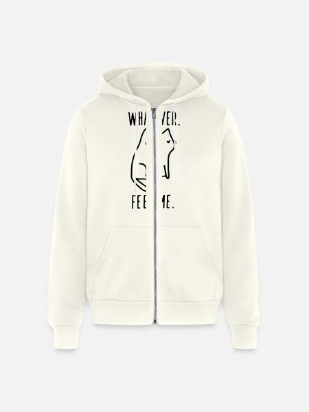 Whatever Feed Me Funny - Unisex Full Zip Hoodie - vintage white