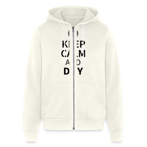 Keep Calm and DIY On Black Text - Unisex Full Zip Hoodie