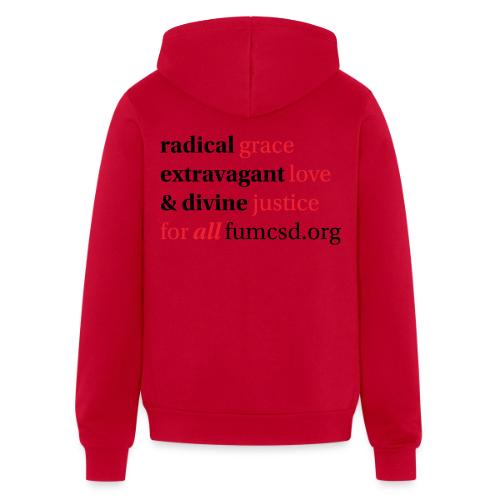 Grace. Love. Justice. serif font - Unisex Full Zip Hoodie