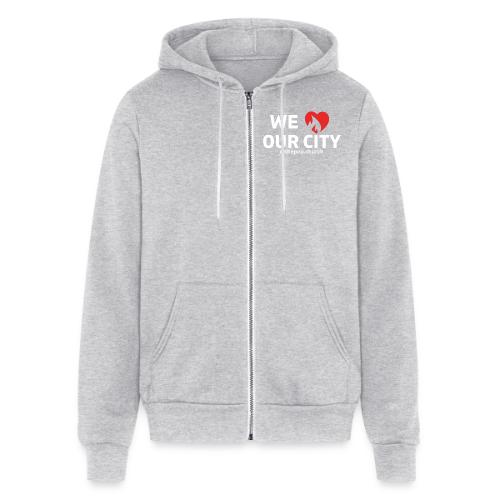 We love our city -white logo - Unisex Full Zip Hoodie