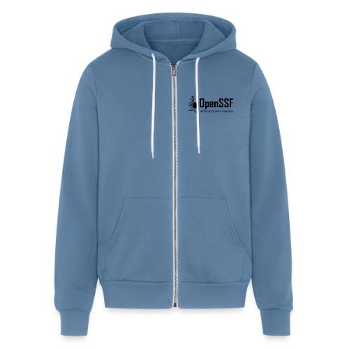OpenSSF wide black and white logo - Unisex Full Zip Hoodie