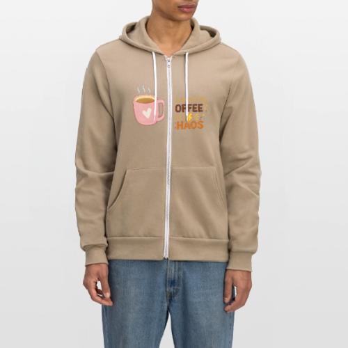 Powered by Coffee and Chaos - Unisex Full Zip Hoodie