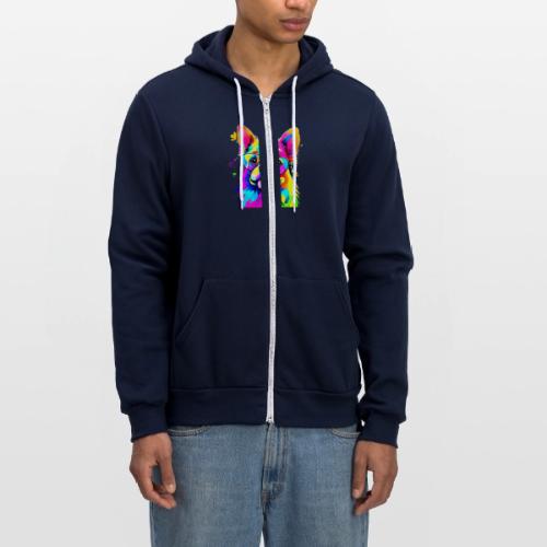 Vibrant Pup: Abstract Dog Art - Unisex Full Zip Hoodie