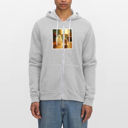 Funny Kitten Spooky Friend - Unisex Full Zip Hoodie