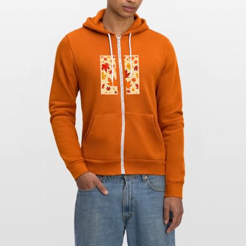 Seamless Fall Foliage Design - Unisex Full Zip Hoodie