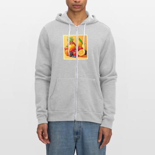 Fresh Bounty: Vibrant Fruit Harvest Art - Unisex Full Zip Hoodie