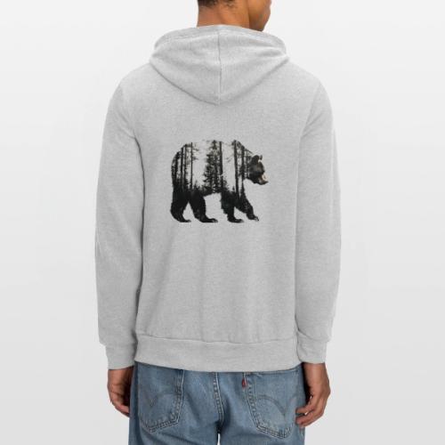 Evergreen Bear Silhouette - Unisex Full Zip Hoodie
