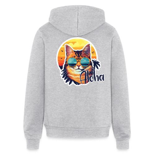 Funny Cat in Hawaiian Aloha Sunglasses - Unisex Full Zip Hoodie