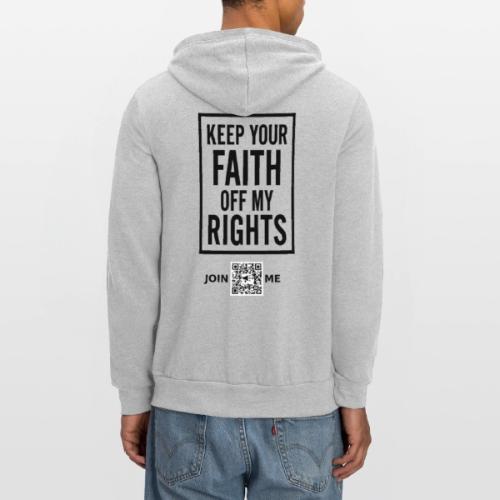 Faith Off My Rights (black, back) - Unisex Full Zip Hoodie