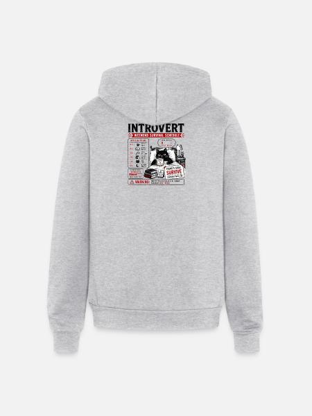 Introvert Weekend Survival Schedule - Unisex Full Zip Hoodie - heather gray