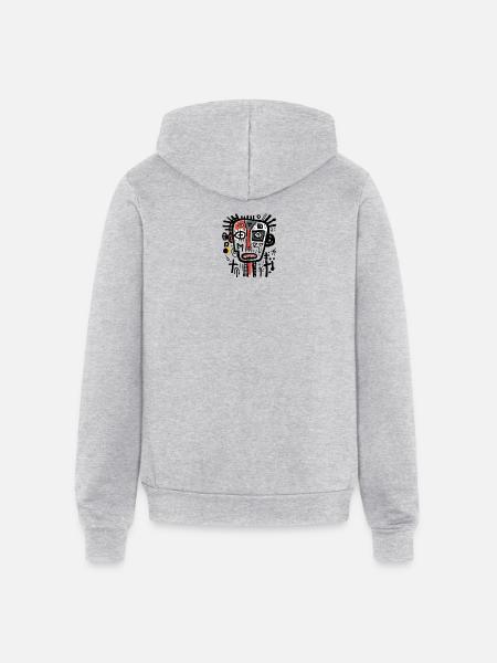 unique character design - Unisex Full Zip Hoodie - heather gray