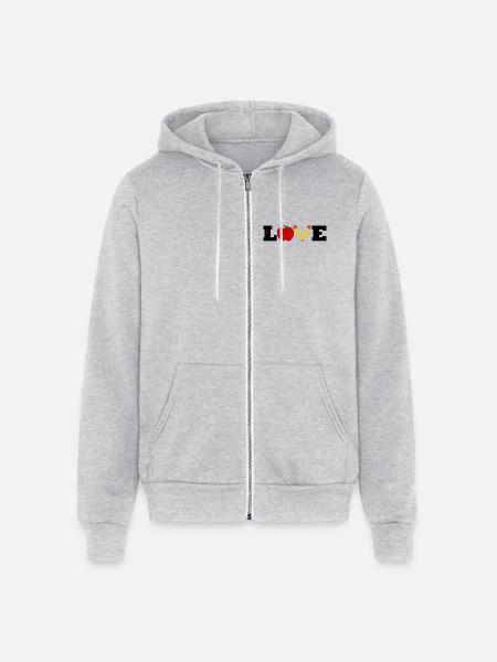 LOVE - School - Unisex Full Zip Hoodie - heather gray