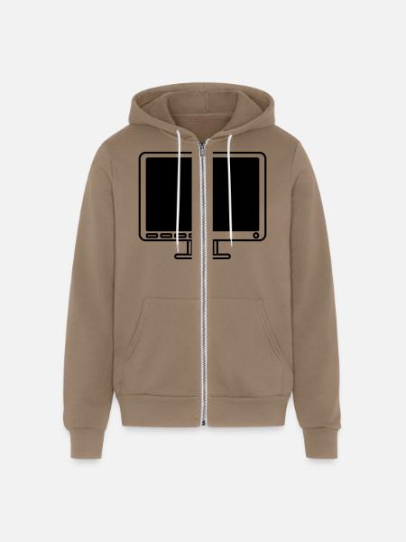 screen display computer icon - Unisex Full Zip Hoodie - cinder