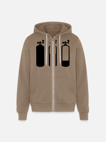 scuba diving - Unisex Full Zip Hoodie - cinder