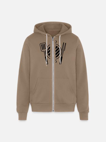 Charcoal BBQ grill master - Unisex Full Zip Hoodie - cinder