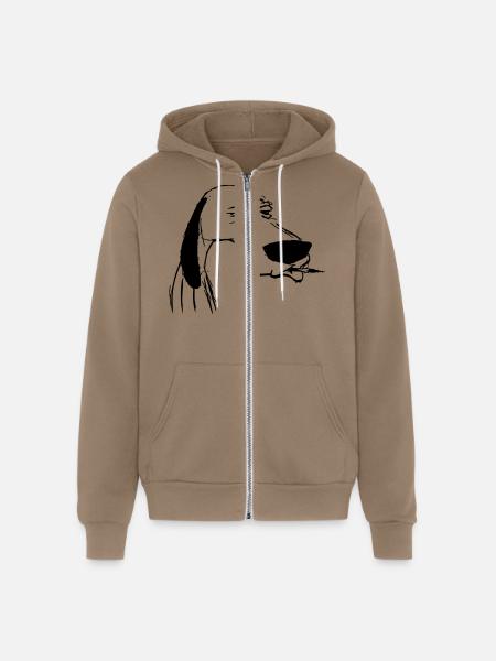smoking dog - Unisex Full Zip Hoodie - cinder