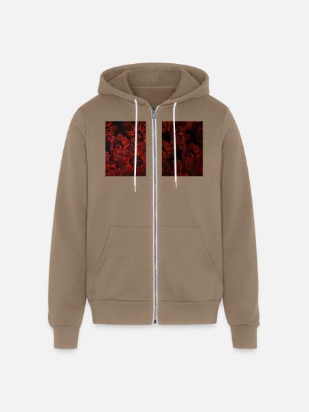 Flower - Unisex Full Zip Hoodie - cinder