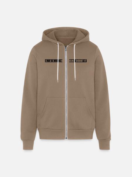 I may be wrong - Unisex Full Zip Hoodie - cinder