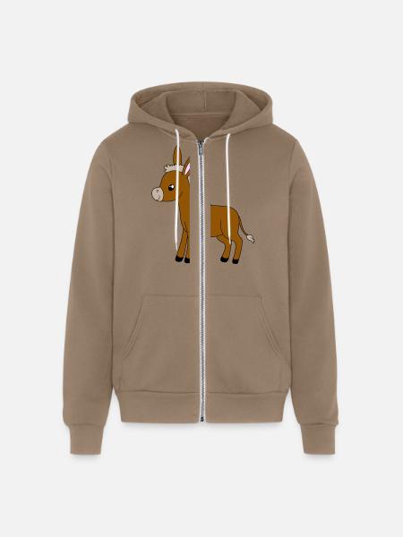 Little Donkey - Unisex Full Zip Hoodie - cinder