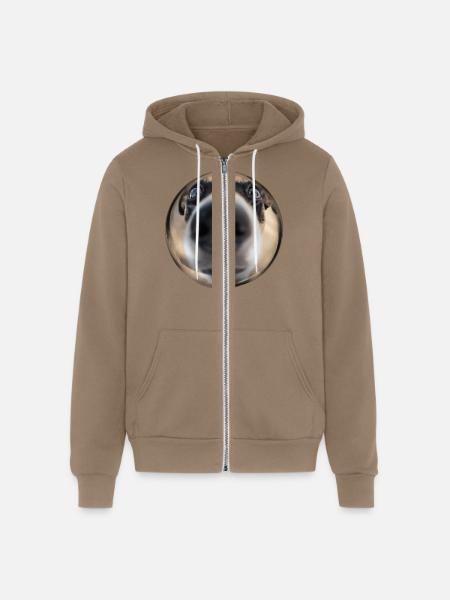 Dog in bubble - Unisex Full Zip Hoodie - cinder