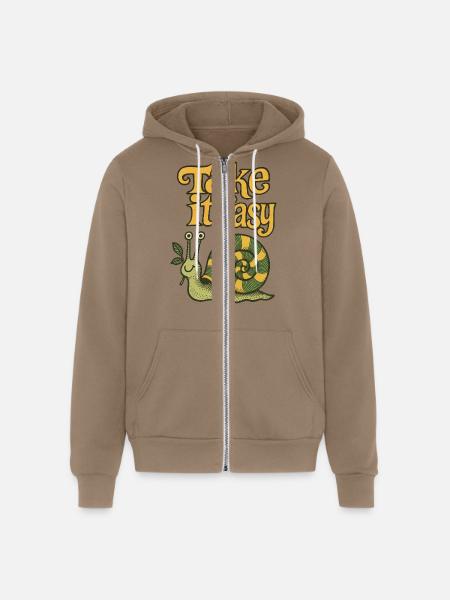 Take is Easy Snail - Unisex Full Zip Hoodie - cinder