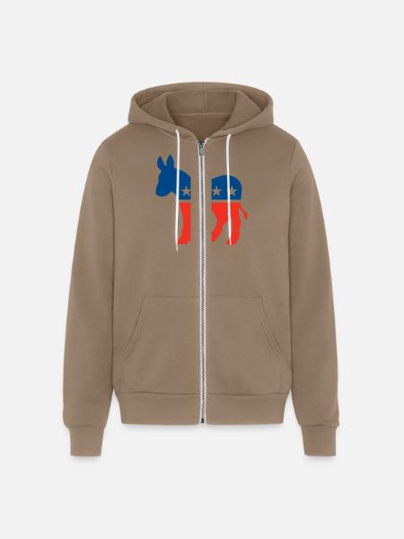 Democrat Logo - Unisex Full Zip Hoodie - cinder