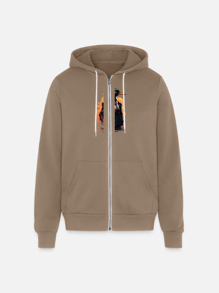 Suit wearing Duck - Unisex Full Zip Hoodie - cinder