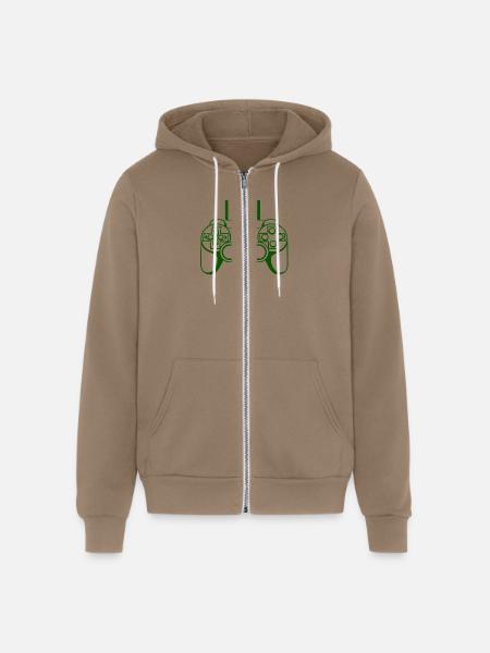 level (8) - Unisex Full Zip Hoodie - cinder