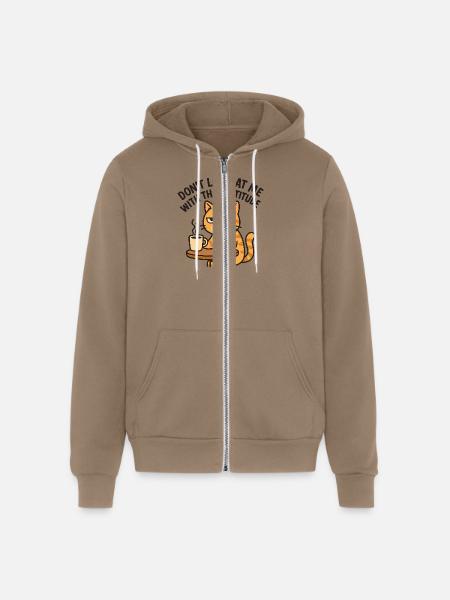 Unimpressed cat - Unisex Full Zip Hoodie - cinder