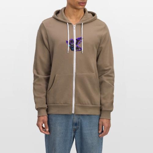 Neon Dragon and Battle Mage - Unisex Full Zip Hoodie