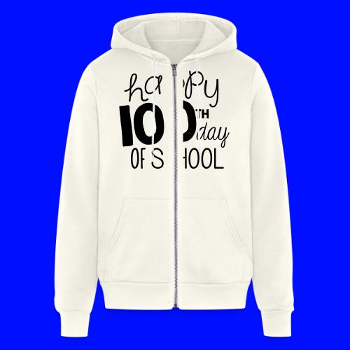 Happy 100th Day of School Chalk Teacher T-Shirt - Unisex Full Zip Hoodie