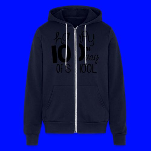 Happy 100th Day of School Chalk Teacher T-Shirt - Unisex Full Zip Hoodie