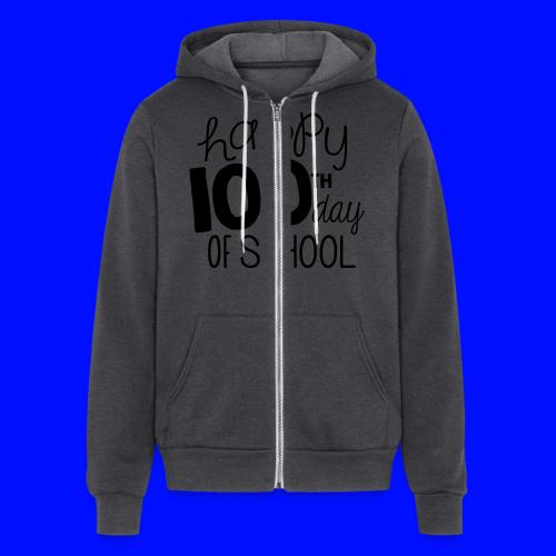 Happy 100th Day of School Chalk Teacher T-Shirt - Unisex Full Zip Hoodie